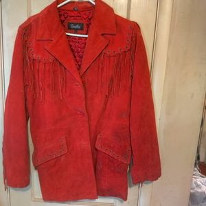 Sueded Jacket W/Fringe